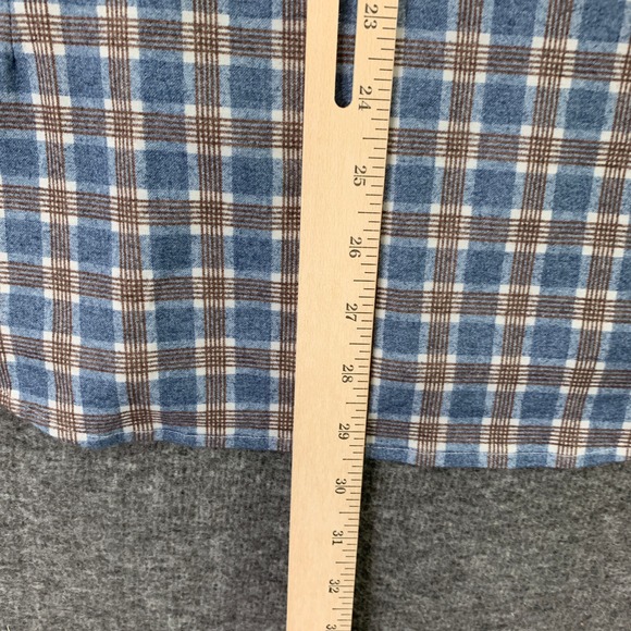 Emanuel Berg Shirt Men Medium Check Flannel Soft Button Up Performance Stretch - Picture 10 of 12